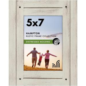 Americanflat 5x7 Rustic Picture Frame in Aspen White with Textured Wood and Polished Glass - Horizontal and Vertical Formats for Wall and Tabletop Americanflat 5x7 Rustic Picture Frame in Aspen White with Textured Wood and Polished Glass - Horizontal and Vertical Formats for Wall and Tabletop