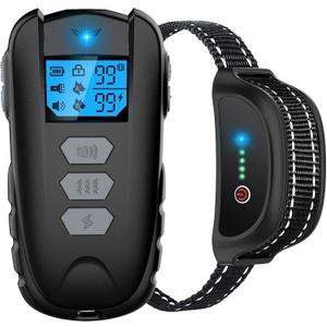Dog Training Collar with Remote, Waterproof Dog Collar with Beep Vibration Shock, Adjustable 0 to 99 Shock Vibration Levels Dog Training Set for Small Medium Large Dogs