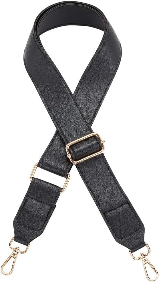 PH PandaHall 1.4 inch Wide Crossbody Strap, 33~55 inch Black PU Leather Shoulder Bag Strap Adjustable Purse Strap Replacement Shoulder Strap for Briefcase Messenger Bag Handbags Women Purse