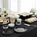 TP 8" Reusable Melamine Paper Plates, Round Plates for Party Picnic Outdoors, Set of 8, Black