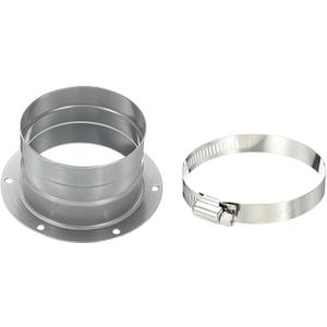 PATIKIL 3 Inch Duct Connector Flange, Metal Straight Pipe Exhaust Hose Flange with Clamp for Heating Cooling Ventilation HVAC System