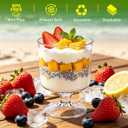 Ginkgo 60 Pack (120-Piece) 5 oz Plastic Stemmed Dessert Cups with Spoons, Disposable Clear Mini Parfait & Pudding Cups for Party Appetizers, Cake, Jello & Yogurt Shots