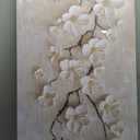 ZDFFDZ Large Minimalist White Flower Plant Canvas Wall Art, 48"L x 24"W