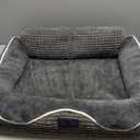 Veehoo Cute Small Dog Bed, Orthopedic Waterproof Pet Beds for Small Dogs, High Back Non-Slip Bottom and Egg-Crate Foam Puppy Couch Sofa with Washable Removable Cover Grey, 24"
