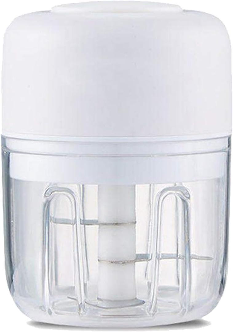 Garlic Chopper Electric Mini USB Portable, Food Processor, Garlic Press Mincer, Grinder for Meat Vegetable, BPA Free (1cup, White)