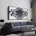 Modern Wall Art for Living Room Large Size - Minimalist Flower Canvas Wall Art for Bedroom - Large Picture Frames for Wall Size 29" x 59" (Black and White)