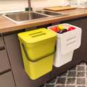 stonespace Small Trash Can with LidMountable Indoor Compost Bucket, Hanging Trash Can with Lid for Cupboard/Bathroom/Bedroom/Office/Camping, 3.2 Gallon/12L Green