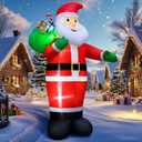 14FT Christmas Inflatable Santa Claus Outdoor Blow Up Yard Decorations, Giant Outside Standing Waterproof Smiling Santa Claus with Gift Bags, Built-in LEDs for Xmas Holiday Party Yard Garden Lawn Decor