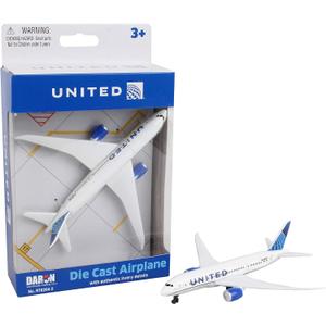 Daron Toy Airplane United Airlines Die-Cast Metal Model Airplane Toy with Plastic Parts for Kids Ages 3+, 5.75 Inches