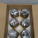 Layhit 6 Pcs Painted Mason Jars Colored Painted Mason Jars Centerpiece for Table with 6 Pcs 9.84 ft 30 LED Operated Fairy Lights for Wedding(Gold)