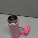 Takeya Actives Kids Water Bottle 18 oz Stainless Steel Double Wall Insulation BPA-Free Leakproof Straw Lid Easy Carry Handle Reusable Ideal for Boys and Girls, School, Sports - Summer Glow Pink