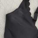 Womens Deep V Bras No Underwire Scalloped Push Up Bras for Women Wireless Seamless Bralettes Plunge T Shirt Bra, Black, M