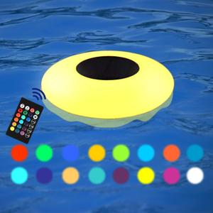 9.8-Inch Solar Floating Pool Light, RGB Fantasy Color Glow LED Solar Lamp, IP68 Waterproof, Remote Control - for Outdoor Pool/Beach Yard Party Garden Decor