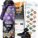 DYSANKY National Parks Water Bottle  40 oz Insulated Stainless Steel Water Jug with 71 Park Stickers, Outdoor Accessories & Gift Box  BPA-Free  Ideal for Hiking, Camping & Travel (Purple/Black)