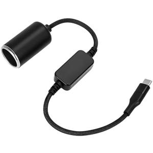 WYMECT USB C to 12V Adapter, USB C to 12V Cigarette Lighter Adapter ，Type C Male to 12V Cigarette Lighter Socket，for Dash Cam Power Bank GPS Car Led Light Strips 1 Pack
