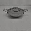 Tramontina Utsava 2.75-Quart Tri-Ply Clad Stainless Steel Kadai with Lid, Kadhai Pot for Indian Cooking