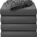 4 Pack Fitted Hospital Bed Sheets with Elastic All Around for a Double Brushed Ultra Soft Breathable 100% Microfiber Sheets, 36 x 84 x 12