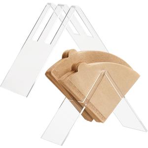 2 x Acrylic Cone Coffee Filter Holder,2 PCS Stand Coffee e Filters Storage Coffee Paper Storage Container for Paper Coffee e Filters Size #01 and #02