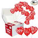 No Artificial Dyes, 36 Pack Romantic 3D Red Heart-Shaped Lollipops Carvings In Flower, Arrow and Cupid, Lollipops suckers Individually Wrapped For Party Candies, Gluten Free Raspberry Flavor