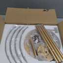 Gold Chandeliers for Dining Room, 4-Light Glass Drum Chandelier Foyer Lighting Fixtures Modern Kitchen Island Pendant Light Over Table for Entryway Hallway Laundry Room Bedroom Bathroom