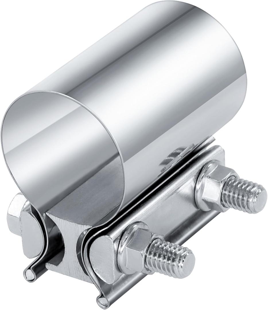 2.5 Inch Exhaust Clamp, 2 1/2 Inch Butt Joint Exhaust Band Clamp, 304 Stainless Steel Exhaust Pipe Muffler Band Clamp Sleeve Coupler for Exhaust Pipes, Mufflers 2.5 Inch Exhaust Clamp, 2 1/2 Inch Butt Joint Exhaust Band Clamp, 304 Stainless Steel Exhaust Pipe Muffler Band Clamp Sleeve Coupler for Exhaust Pipes, Mufflers