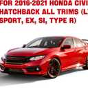 in-Channel Window Rain Guards for 2016-2021 Honda Civic Hatchback (LX, Sport, EX, EX-L, Sport Touring), Window Deflectors Window Visors for 2013 Honda Civic Accessories (Not for Sedan