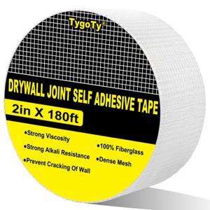 Drywall Joint Mesh Tape 2180 FtStrong Self-Adhesive 100% Fiberglass Drywall Repair Tape for Wall Crack and Seam Patch,White