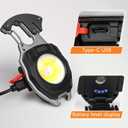 MAKDAK 2PC Keychain Flashlight Rechargeable Cob Keychain Work Light 7 Modes 1600Lumen High Lumen Flashlights for Emergencies,EDC (Black)