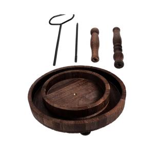 KICHOUSE Wooden Tiered Cake Stand Rustic Cupcake Display Holder Multi-purpose Natural Dessert Tray for Kitchen Dining Room Party and Wedding Decor Space-saving Design Construction