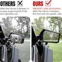 Rearview Side Mirrors for Polaris General XP 4 1000 16-24, Adjustable Clear Folding Side Mirrors for Polaris General 1000/4 1000 / XP 1000 / XP 4 1000 2016-2024 Accessories (2PCS)