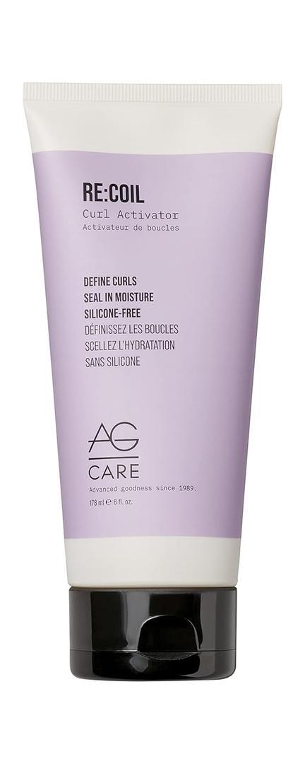 AG Care Re:Coil Curl Activator Curl Cream with Keratin Amino Acids - Ultra-Nourishing Curly Hair Cream for Defined, Healthy Curls, 6 Fl Oz (6 Fl Oz (Pack of 1))