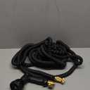 50ft Garden Hose Non-Expandable, Lightweight & Flexible Black Water Hose with 8-Function Spray Nozzle, 3/4” Leak-Proof Brass Fittings – Kink-Free Heavy Duty Hose for Yard, Lawn, Car & RV