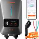 WOLFBOX Level 2 EV Charger 48 Amp - Smart Display, RFID Card, 25ft Cable, Outdoor/Indoor, Hardwired EV Charger Level 2, WiFi Enabled Electric Car Charger, 240V Electric Vehicle Charging Stations