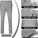 Mens Suits Linen 2 Piece Suit for Men Peak Lapel Slim Fit Suits Set Double Breasted Tuxedos for Wedding Prom, Light Grey (L)