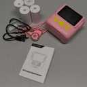 Instant Print Camera for Kids - 2.4" HD 1080P - with 32GB SD Card, 5 Markers, Stickers, 5 Paper Rolls, Lanyard. Camera Boys and Girls from 3 to 14 Years Old. (Pink)