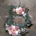 Wedding Arch Flowers (Pack of 2), Artificial Dusty Rose Flowers for Wedding Welcome Signs Decorations and Arch Flower for Wedding Ceremony Reception (Dusty Rose & Blush)