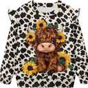 Xpyiqun Sweatshirt for Girls 1-8 Y Ruffle Pullover Top Casual Long Sleeve Shirt Kids Crewneck Sweater Streewear