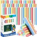 48 Pcs 6 Colored Chalkboard Chalk Dustless Chalk for Indoor Chalkboard Sticks Writing Supplies for Home Cafe Menu Sidewalk Art