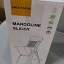 ONCE FOR ALL Upgrade Safe Mandoline Slicer Plus, Biger Size, Adjustable Vegetable Food Chopper Potato Fries Cutter, Detachable Blade, Kitchen Chopping Artifact, Gift (SkyBlue) (Gray)