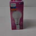 PHILIPS LED 150-100-50W A21 1-Pack 3-Way Soft White (2700K) 2150-1600-620 Lumen (18.5-13-6W = 150-100-50W) Frosted Flicker-Free Light Bulb