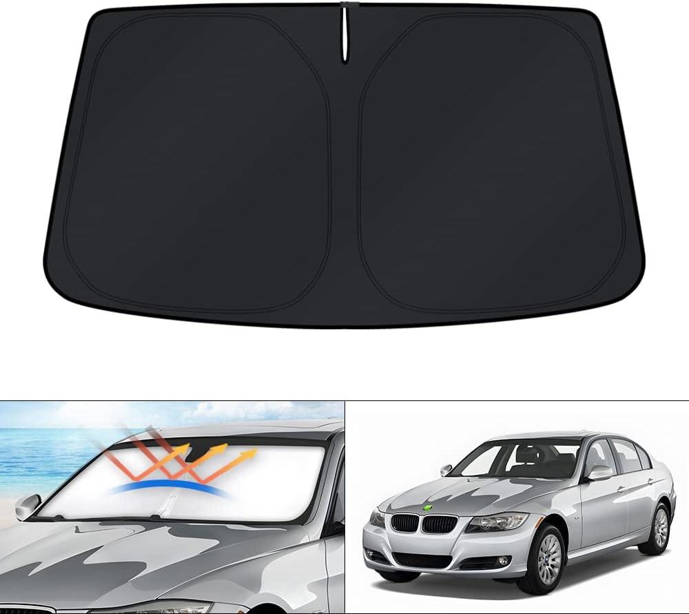 KUST Windshield Sun Shade for 2006-2011 BMW 3 Series Sedan Sunshade Window Sun Visor Protector Foldable Blocks UV Rays Keep Your Car Cooler