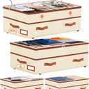 Dolicer 4 Pack Under Bed Storage with Wheels, 6in-10in Height Adjustable Underbed Storage Containers, 92L XXXL Under Bed Drawers Rolling Bin with Clear Lids for Dorm Shoes Clothes Organizers(Beige)