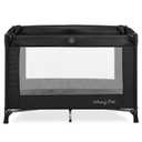 Dream On Me Nest Portable Playard in Black with Carrybag an Shoulder Strap, Lightweight, Packable and Easy Setup Baby Playard, Breathable Mesh Sides and Soft Fabric - Comes with a Removable Padded Mat