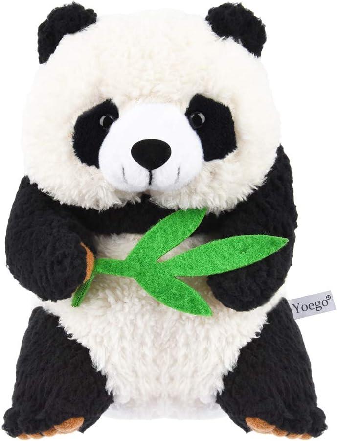 Talking Toy, Plush Panda Cute Sound Effects with Repeats Your Said Voice, Best Buddy for Kids Gift (Black White)