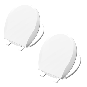 Aünsffer Toilet Seat Round Soft Close 2 PACK, Toilet lid Round Slow Close 16.5 inch, PP Material Safe and Easy Clean, Quick Installation & Never Loosen, Comfortable Ergonomic Design (White, 2 Pack)