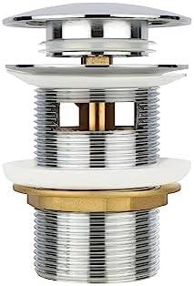 Brass Freestanding Tub Drain, Pop Up Freestanding Tub Drain Plug, Fits Most Freestanding Tub Drain Kits (Chrome)