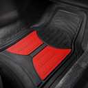 FH Group Full Set Trimmable Rubber Floor Mats, Monster Eyes (Red) - Universal Fit for Cars Trucks and SUVs