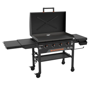 Blackstone 2322 Original 36" Griddle with X-Braced Hood and Omnivore Griddle Plate, Powder Coated Steel, Black