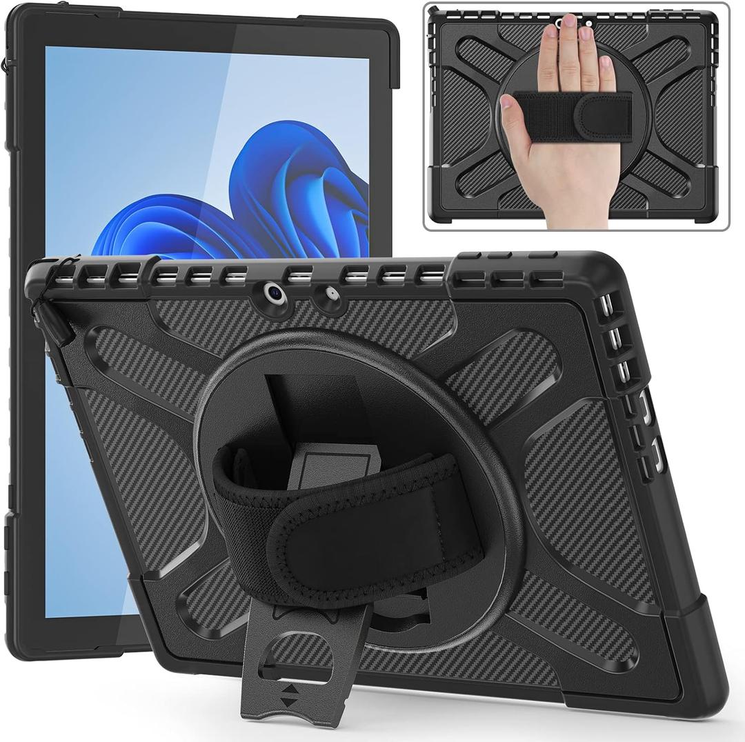 ZenRich Rugged Case for Microsoft Surface Pro 11/10/ 9 (13-inch, 2024/2022), Shockproof Case for Surface Pro 11/10/ 9 with 360Rotating Kickstand & Hand Strap, Compatible with Type Cover Keyboard