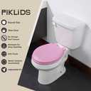 Toilet Seat, Slow Close, Soft Touch, Ultra-Smooth Matte Finish (No Orange-Peel Texture), Premium Moulded Wood, Quick Release, PIKLiDS (Pink, Round)